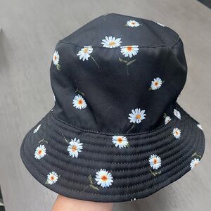 Reversible Floral Black and White Bucket Hat